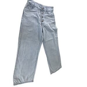 "ZARA" High Rise,Wide Leg,Button Fly Jeans,SZ 6, Short Y2K Retro‎ 90's Hipster